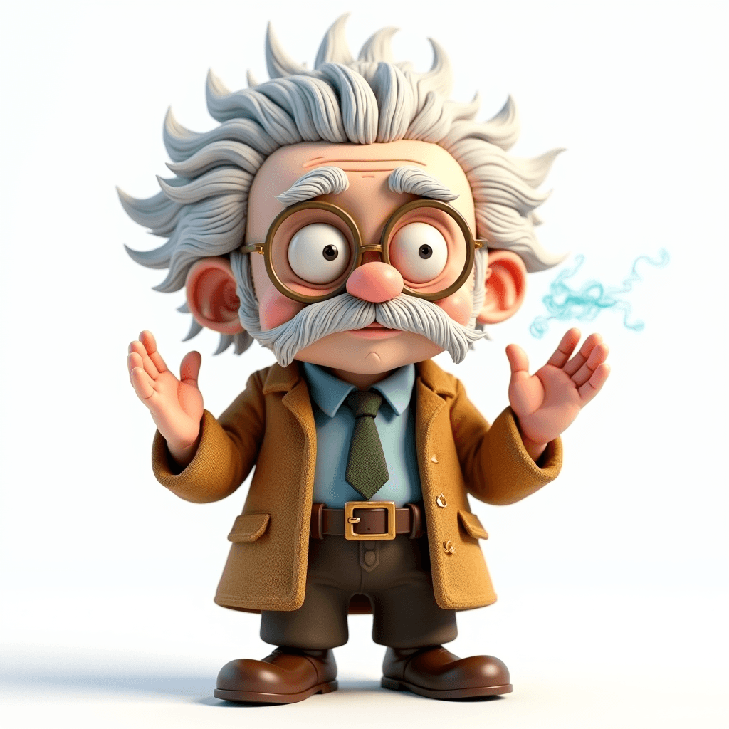 Prof the Ancient Scholar demonstrating the box breathing count with fingers raised in focused concentration