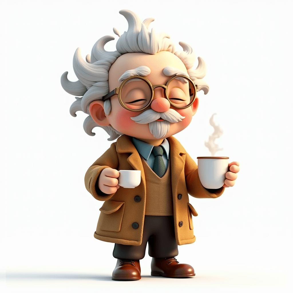 Prof with a warm mug of herbal tea peacefully winding down before bed