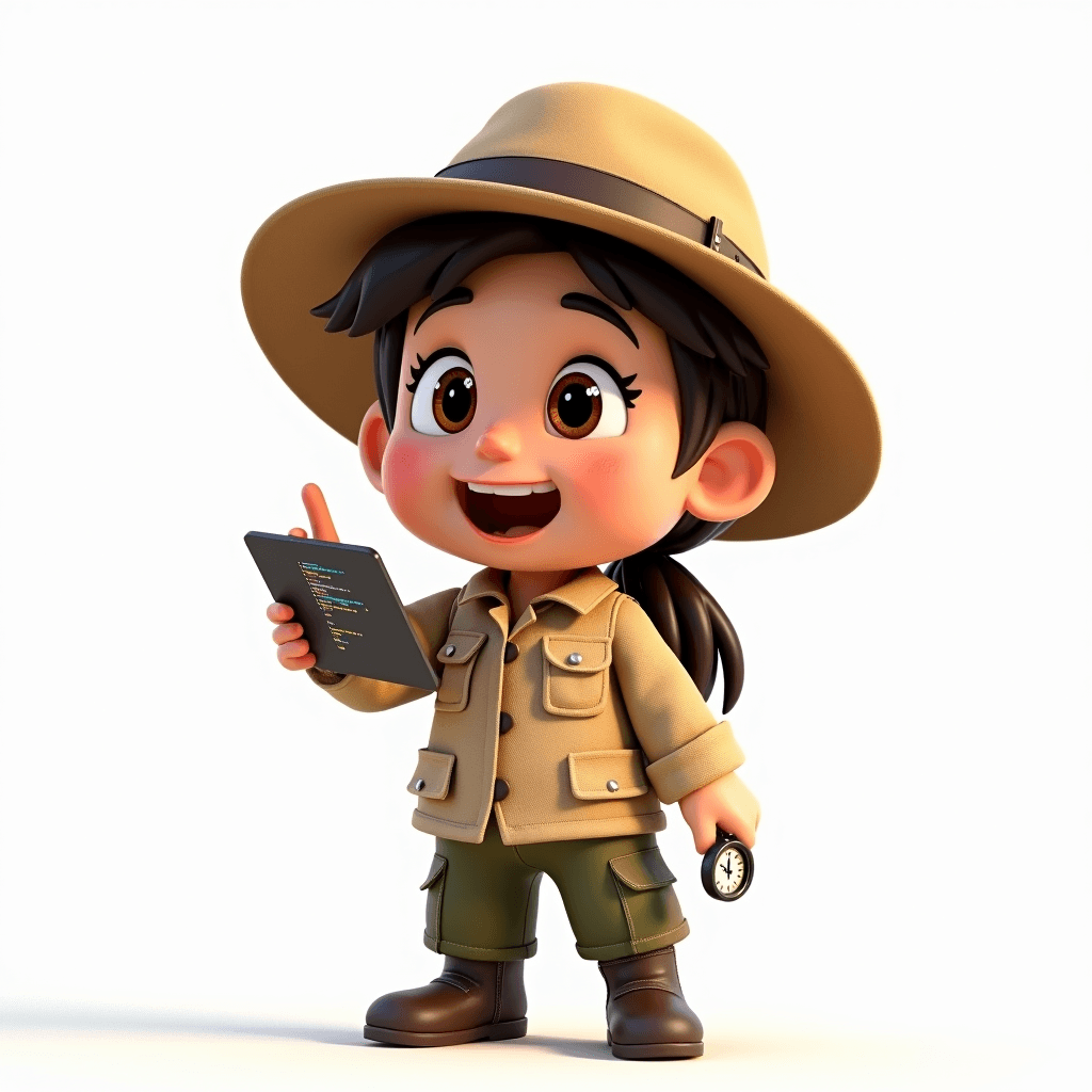 Scout holding a presentation clicker, projecting a timer for the class